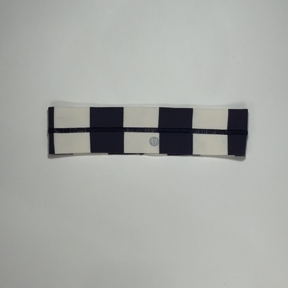 Lululemon 2” Navy And White Stripe Headband